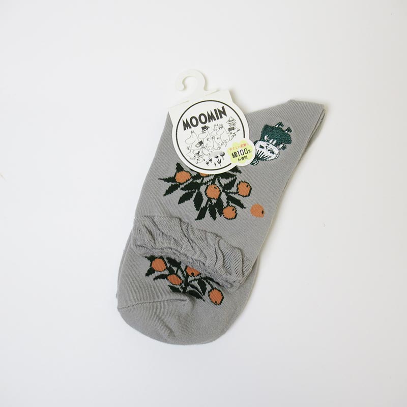 MOOMIN ムーミン ロークルーソックス リトルミイ刺繍 ミディアムグレー /MNL753501-003